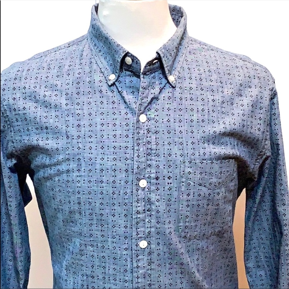 Bonobos Blue Patterned Casual Button-Down Shirt
